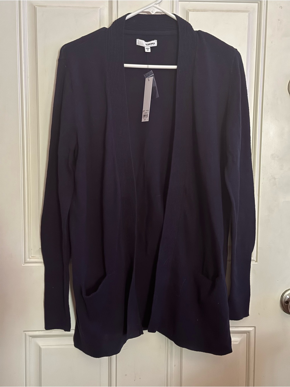 Sonoma Navy Open-Front Cardigan with Pockets